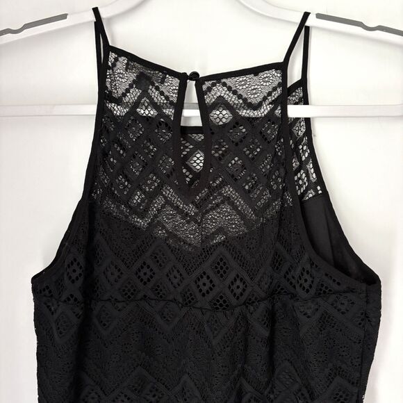 Lily Rose Sleeveless Black Lace Overlay Woman's Size L Fit & Flare Dress - Picture 4 of 9